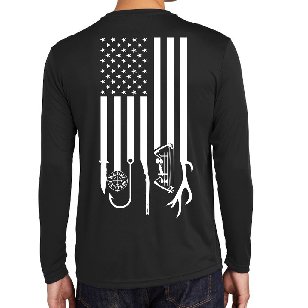 Rebel Hunters Hunting Essentials Flag Long Sleeve Performance Shirt