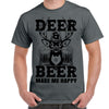 Rebel Hunters Deer & Beer Makes Me Happy T-Shirt