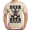 Rebel Hunters Deer & Beer Makes Me Happy T-Shirt