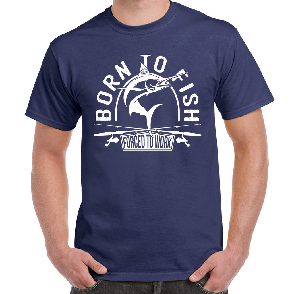 Rebel Hunters Born To Fish Forced To Work T-Shirt